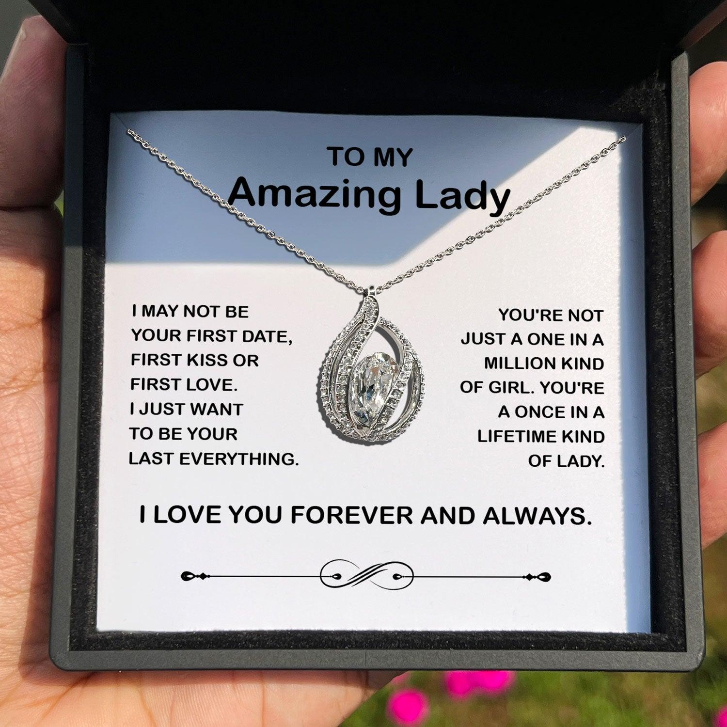 To My Amazing Lady - I Just Want To Be Your last Everything - Orbital Birdcage Necklace Elsy Style Necklaces