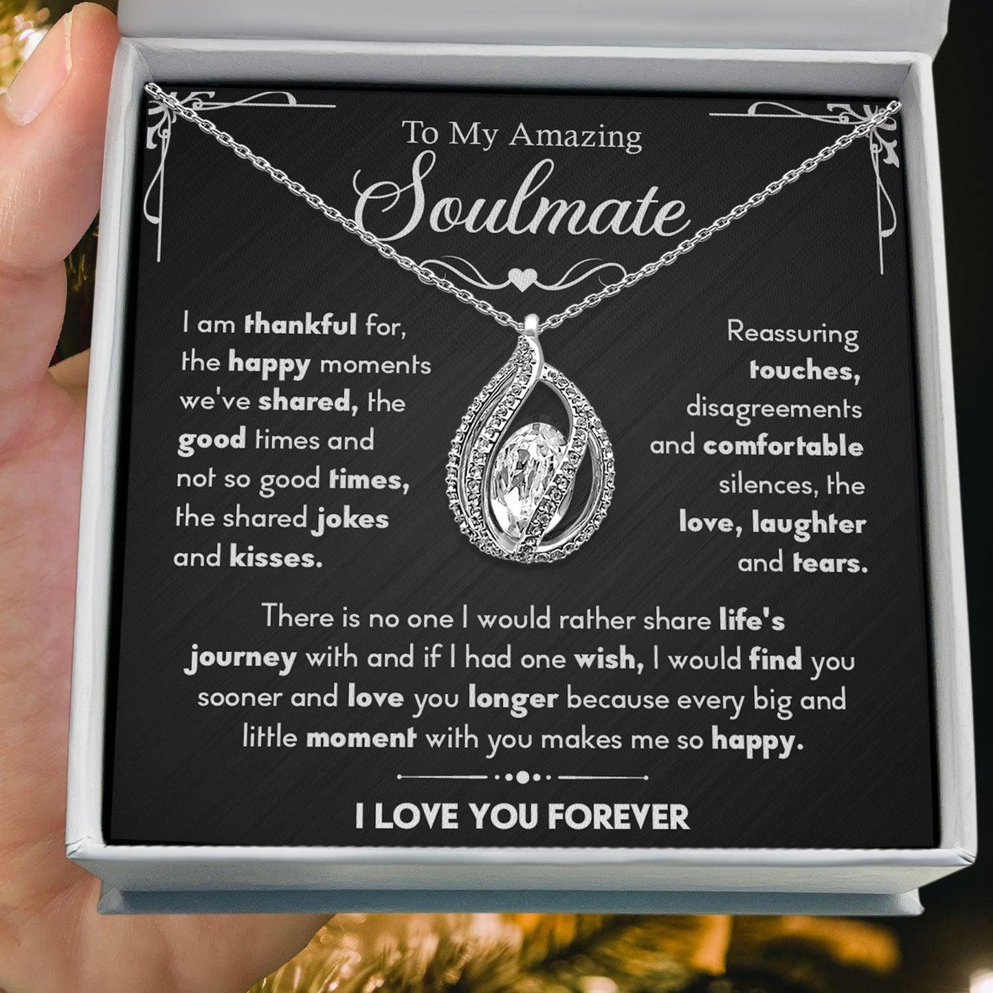 To My Amazing Soulmate - There Is No One I Would Rather Share Life's Journey - Orbital Birdcage Necklace Elsy Style Necklaces