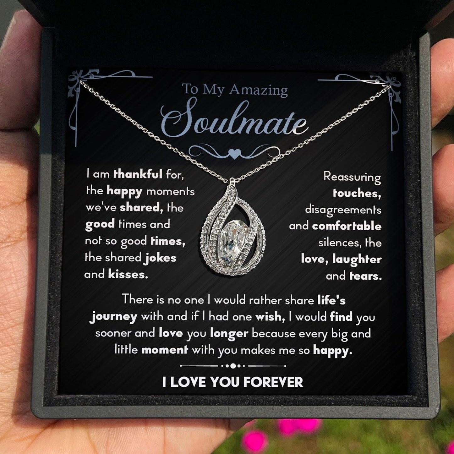 To My Amazing Soulmate - There Is No One I Would Rather Share Life's Journey - Orbital Birdcage Necklace Elsy Style Necklaces