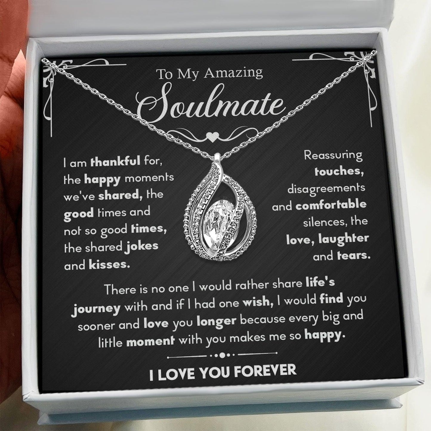 To My Amazing Soulmate - There Is No One I Would Rather Share Life's Journey - Orbital Birdcage Necklace Elsy Style Necklaces