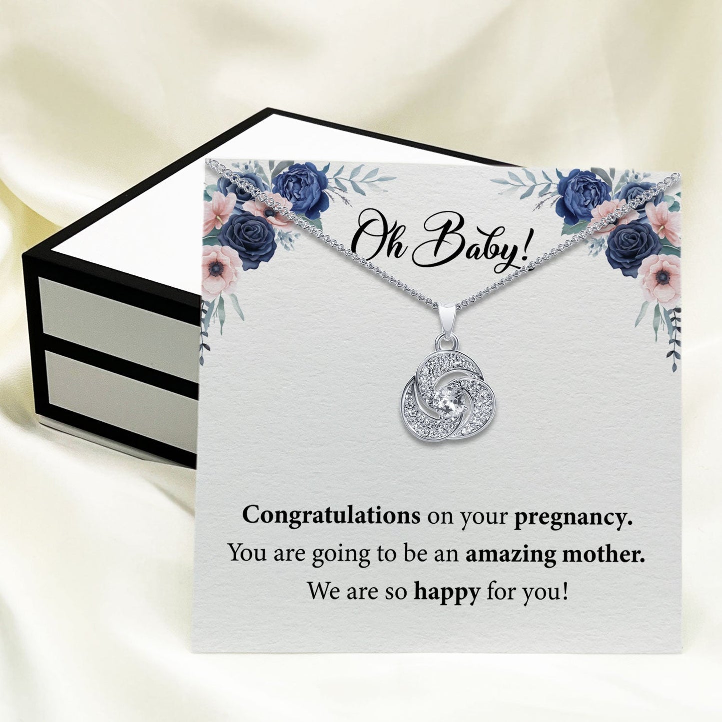 To My Baby - Congratulations On Your pregnancy - Tryndi Love Knot Necklace Elsy Style Necklaces