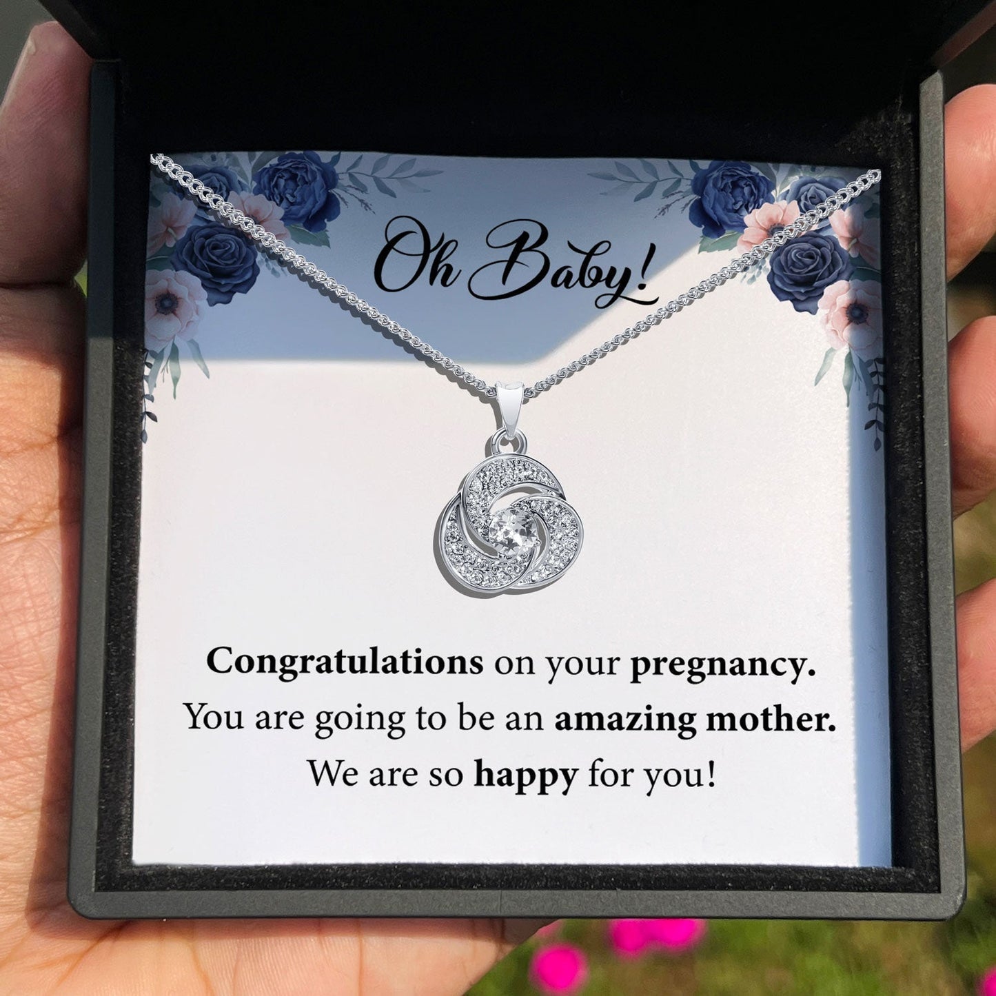 To My Baby - Congratulations On Your pregnancy - Tryndi Love Knot Necklace Elsy Style Necklaces