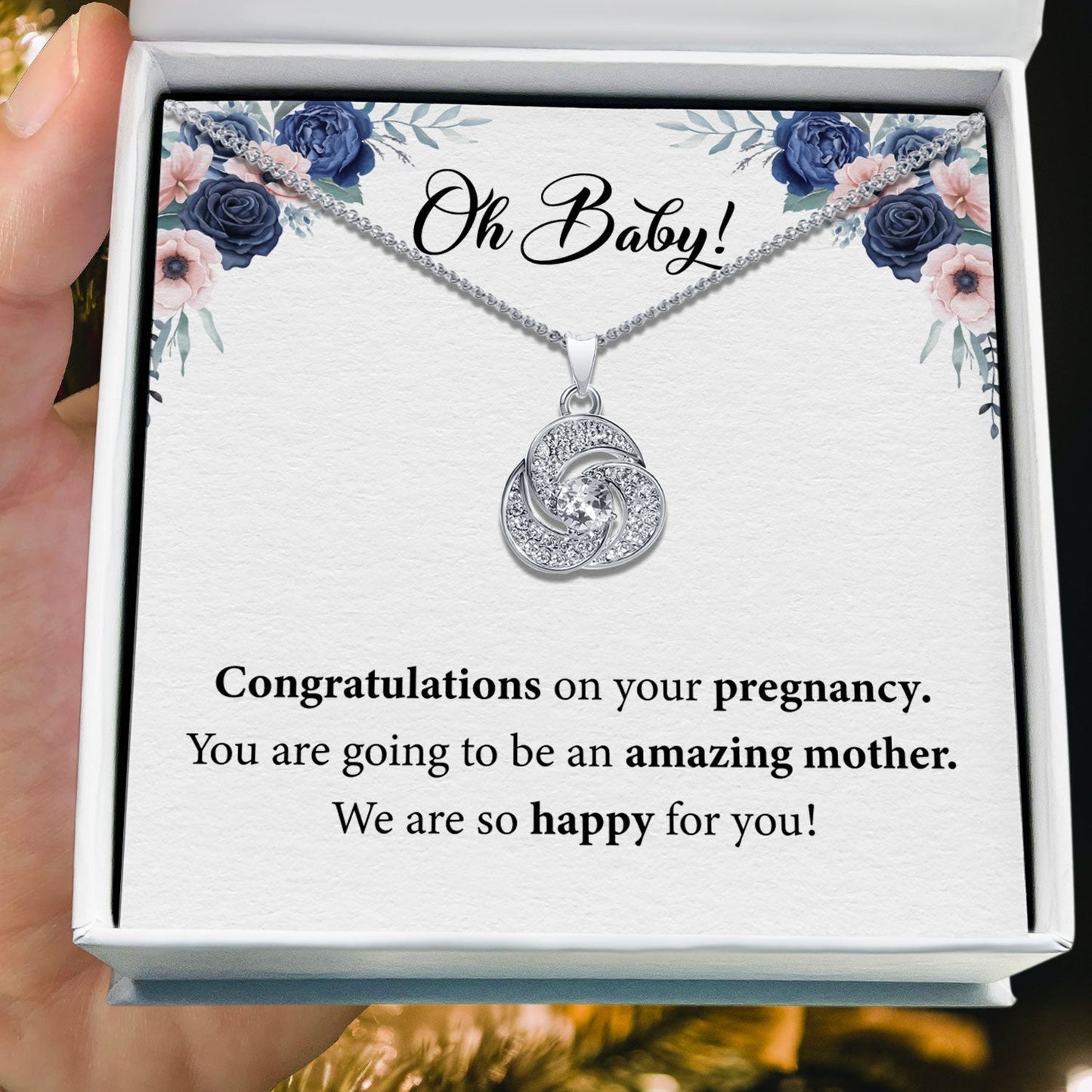 To My Baby - Congratulations On Your pregnancy - Tryndi Love Knot Necklace Elsy Style Necklaces