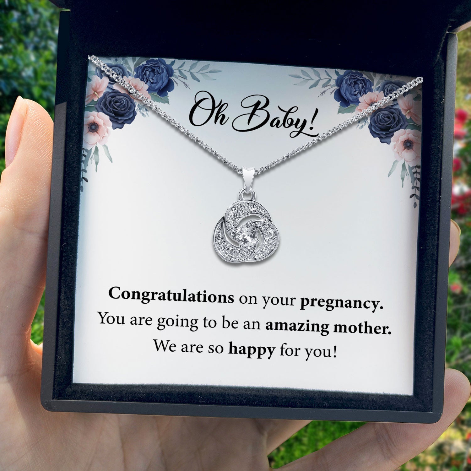 To My Baby - Congratulations On Your pregnancy - Tryndi Love Knot Necklace Elsy Style Necklaces