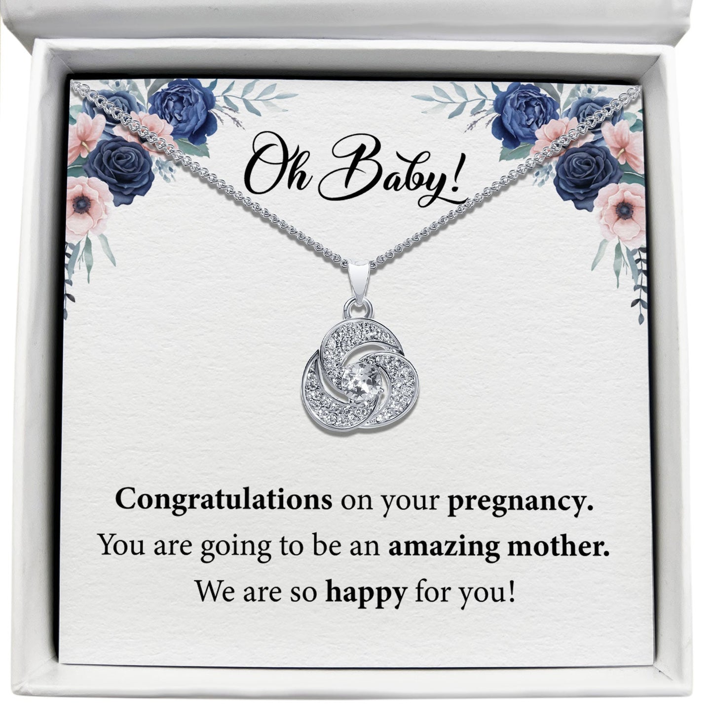 To My Baby - Congratulations On Your pregnancy - Tryndi Love Knot Necklace Elsy Style Necklaces