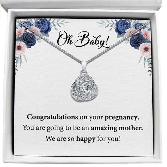 To My Baby - Congratulations On Your pregnancy - Tryndi Love Knot Necklace Elsy Style Necklaces