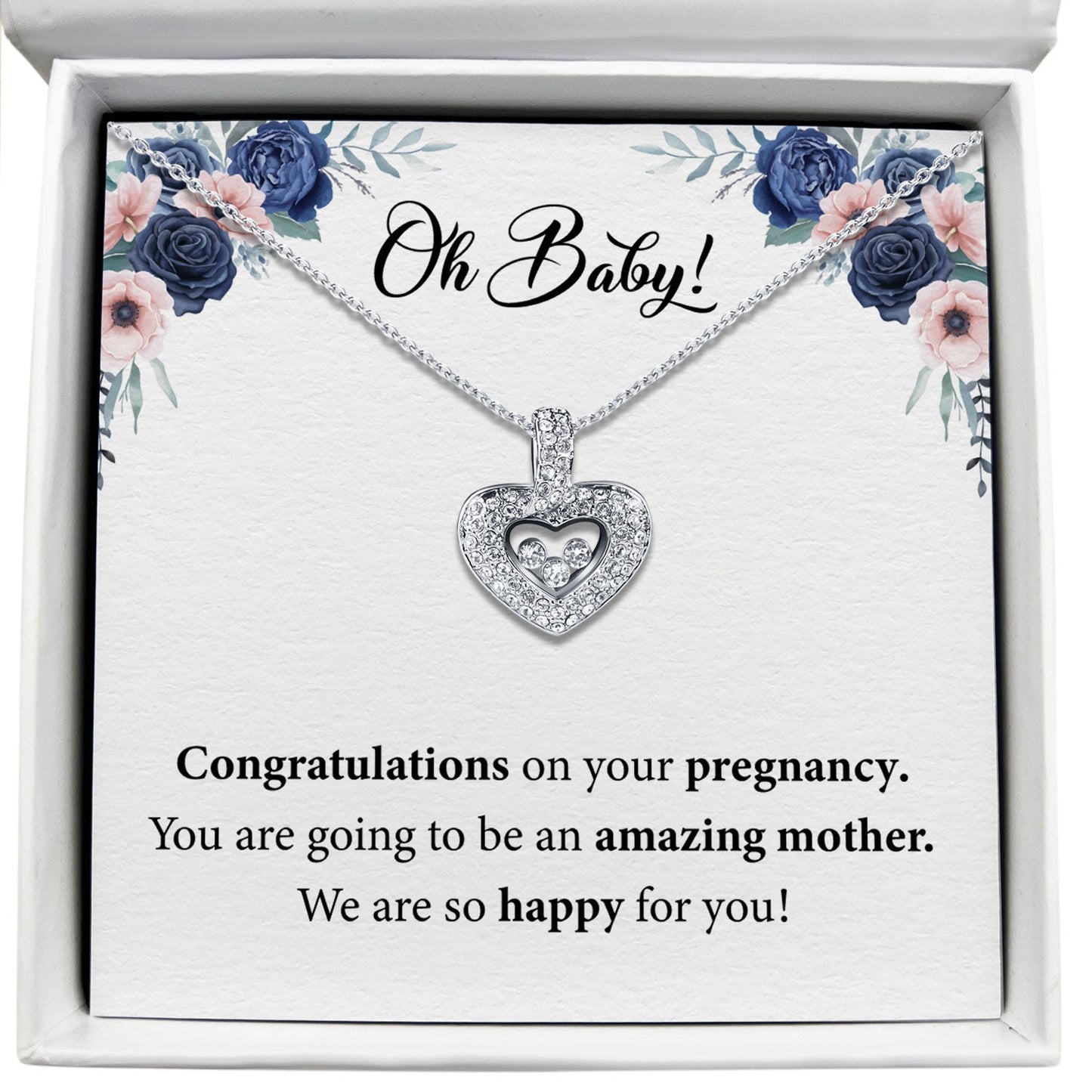 To My Baby - We Are So Happy For You! - Tryndi Floating Heart Necklace Elsy Style Necklaces