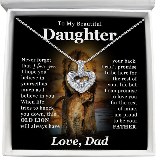 To My Beautiful Daughter - I am Proud To Be Your Father - Tryndi Floating Heart Necklace Elsy Style Necklaces