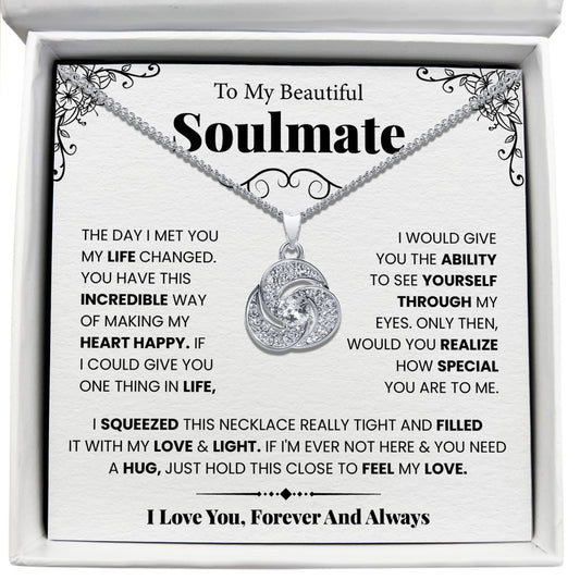 To My Beautiful Soulmate - I Love You Forever and Always - Tryndi Love Knot Necklace Elsy Style Necklaces