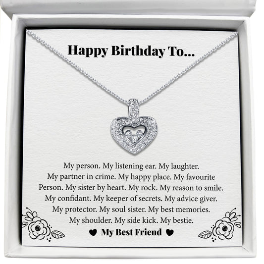 To My Best Friend - My Soul Sister, My Best Memories - Tryndi Floating Heart Necklace Elsy Style Necklaces