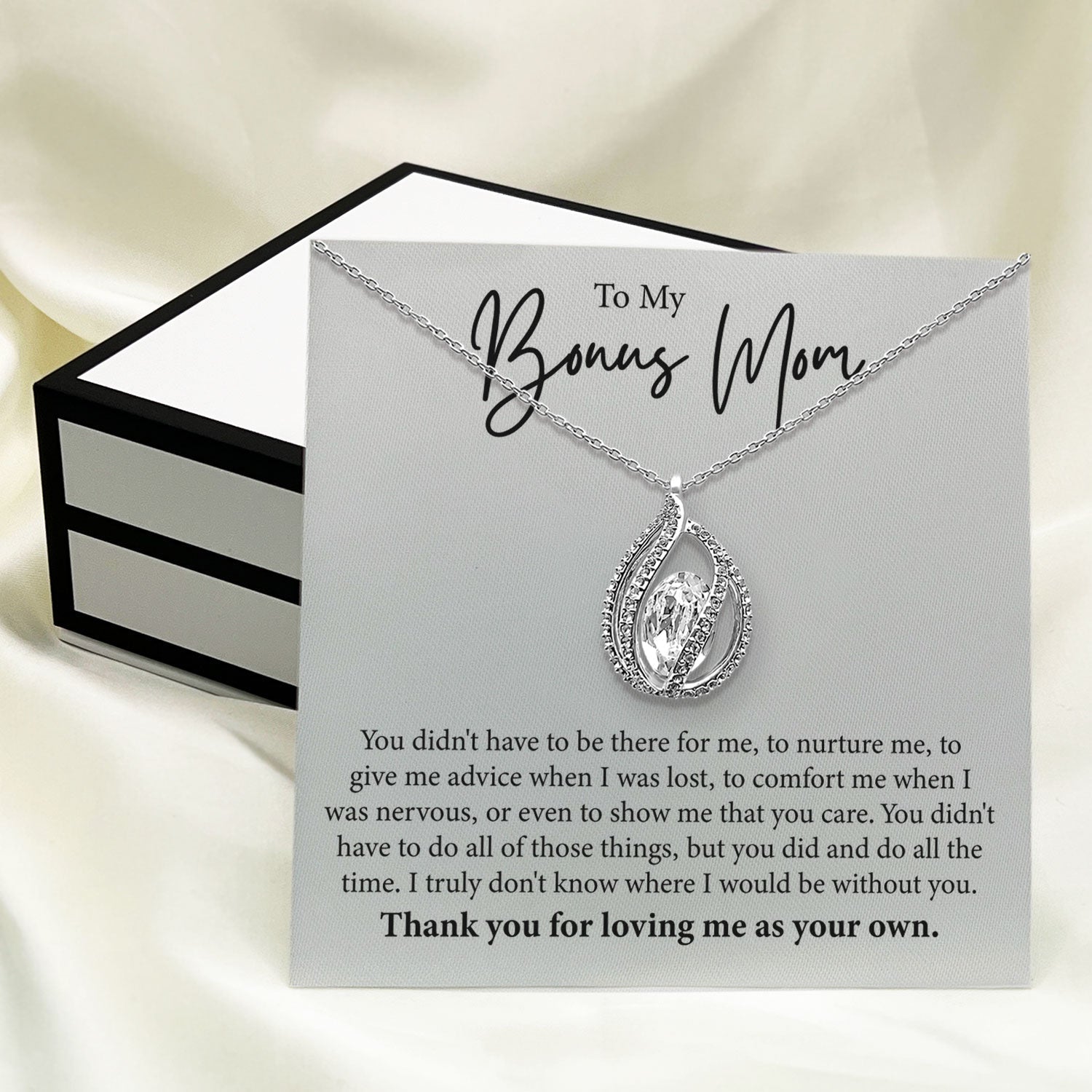 To My Bonus Mom - I Truly Don't Know Where I Would Be Without You - Orbital Birdcage Necklace Elsy Style Necklaces