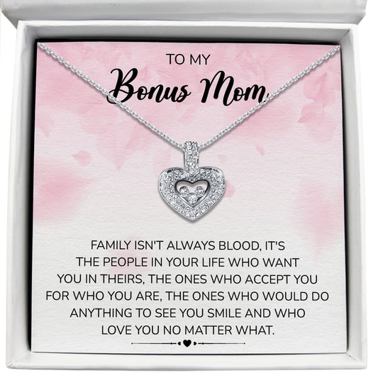 To My Bonus Mom - Love You No Matter What - Tryndi Floating Heart Necklace Elsy Style Necklaces