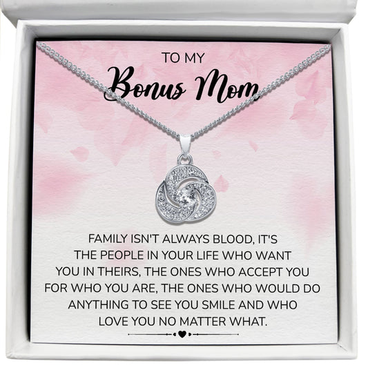 To My Bonus Mom - Love You No Matter What - Tryndi Love Knot Necklace Elsy Style Necklaces