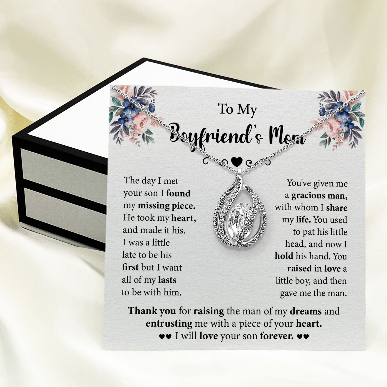 To My Boyfriend's Mom - I Will Love Your Son Forever - Orbital Birdcage Necklace Elsy Style Necklaces