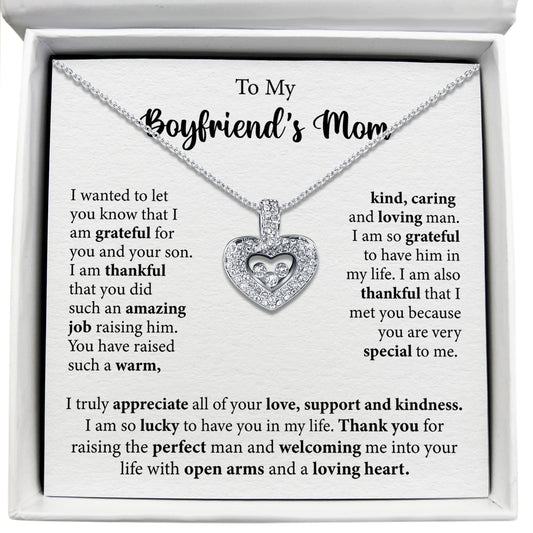 To My Boyfriend's Mom - You Did Such An Amazing Job Raising Him - Tryndi Floating Heart Necklace Elsy Style Necklaces