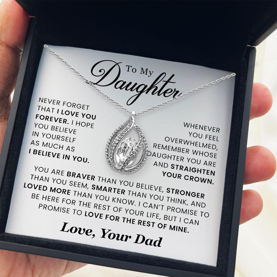 To My  Daughter - Never Forget That I Love You Forever - Orbital Birdcage Necklace Elsy Style Necklaces