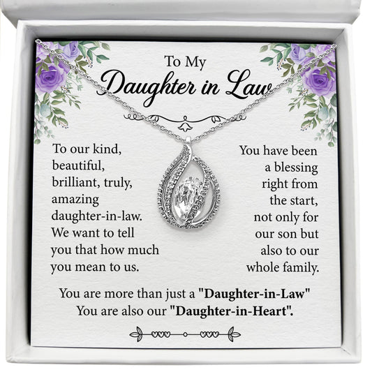 To My Daughter-in-Law - You Are Our Daughter-in-Heart - Orbital Birdcage Necklace Elsy Style Necklaces