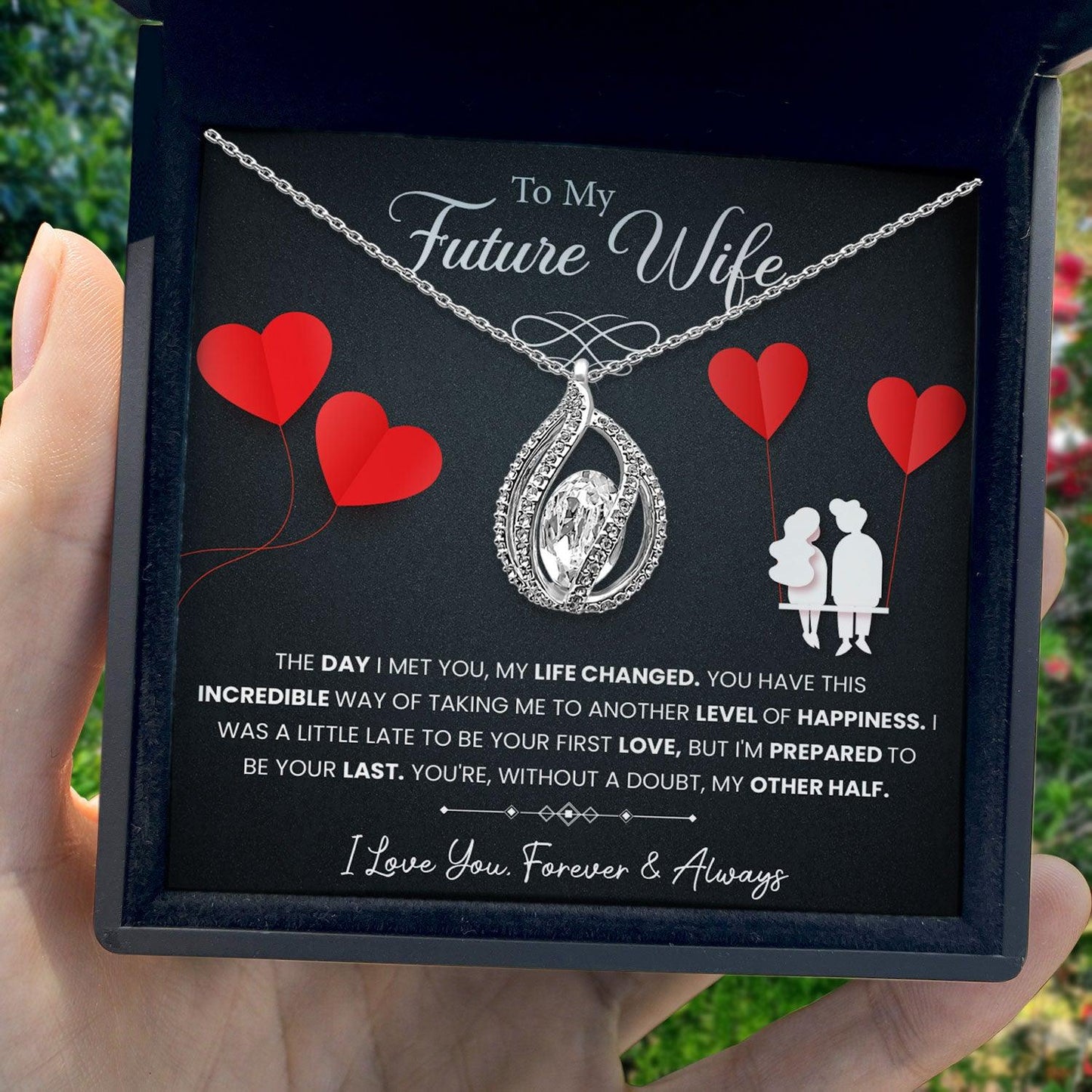 To My Future Wife - I'm Prepared To Be Your Last - Orbital Birdcage Necklace Elsy Style Necklaces