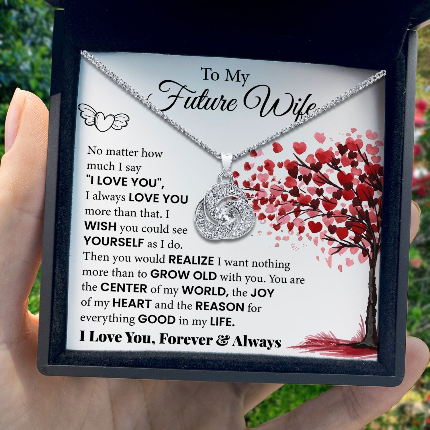 To My Future Wife - You Are The Center of My World - Tryndi Love Knot Necklace Elsy Style Necklaces