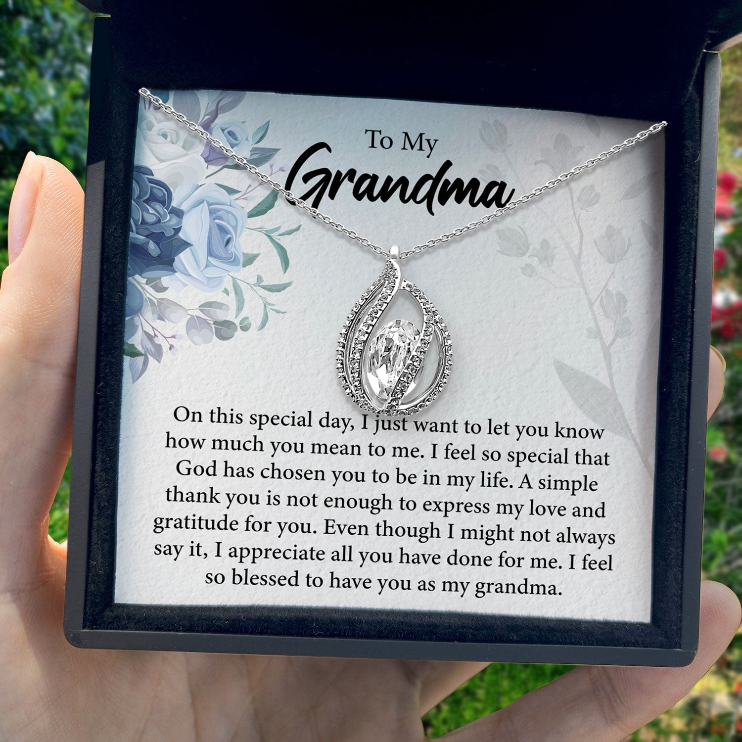 To My Grandma - I Appreciate All You Have Done For Me - Orbital Birdcage Necklace Elsy Style Necklaces