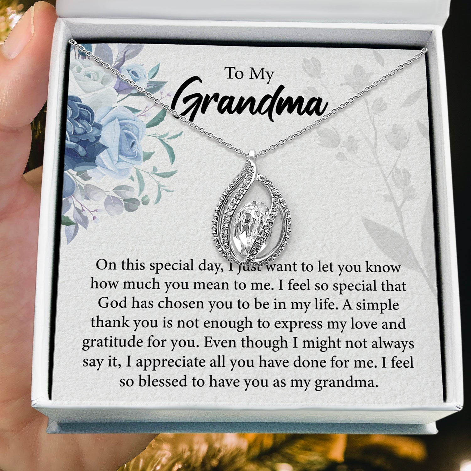 To My Grandma - I Appreciate All You Have Done For Me - Orbital Birdcage Necklace Elsy Style Necklaces