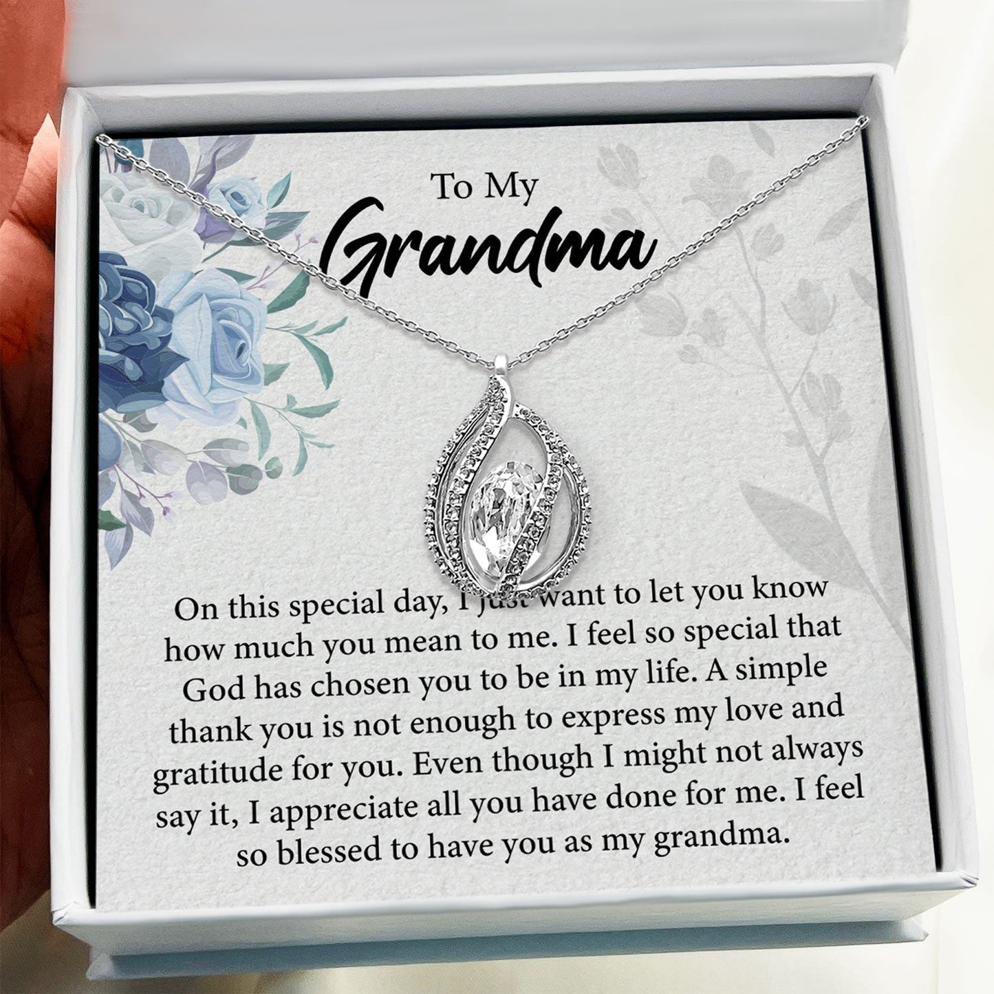 To My Grandma - I Appreciate All You Have Done For Me - Orbital Birdcage Necklace Elsy Style Necklaces