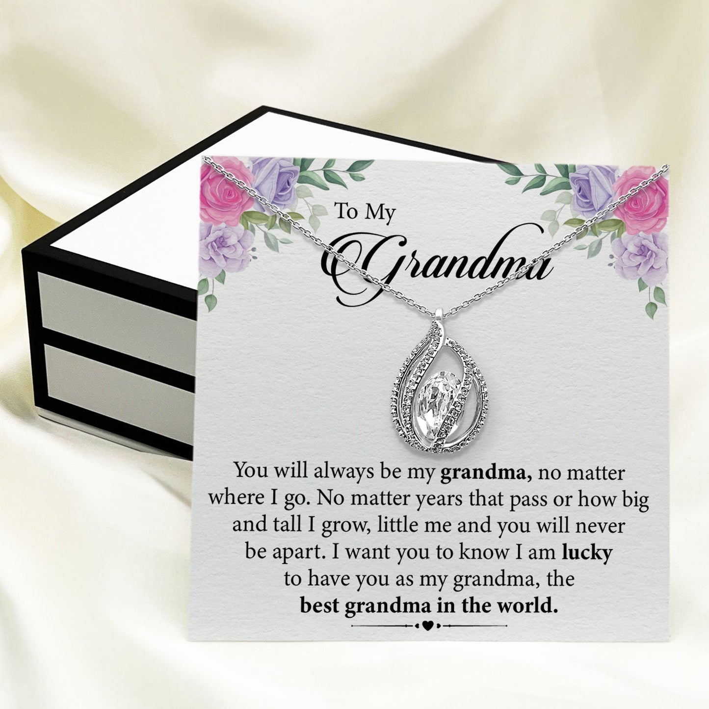 To My Grandma - You Will Always Be My Grandma - Orbital Birdcage Necklace Elsy Style Necklaces