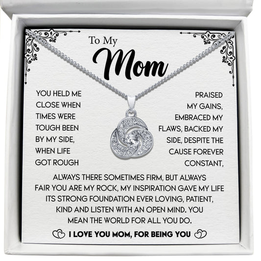 To My Mom - Always Fair You Are My Rock - Tryndi Love Knot Necklace Elsy Style Necklaces