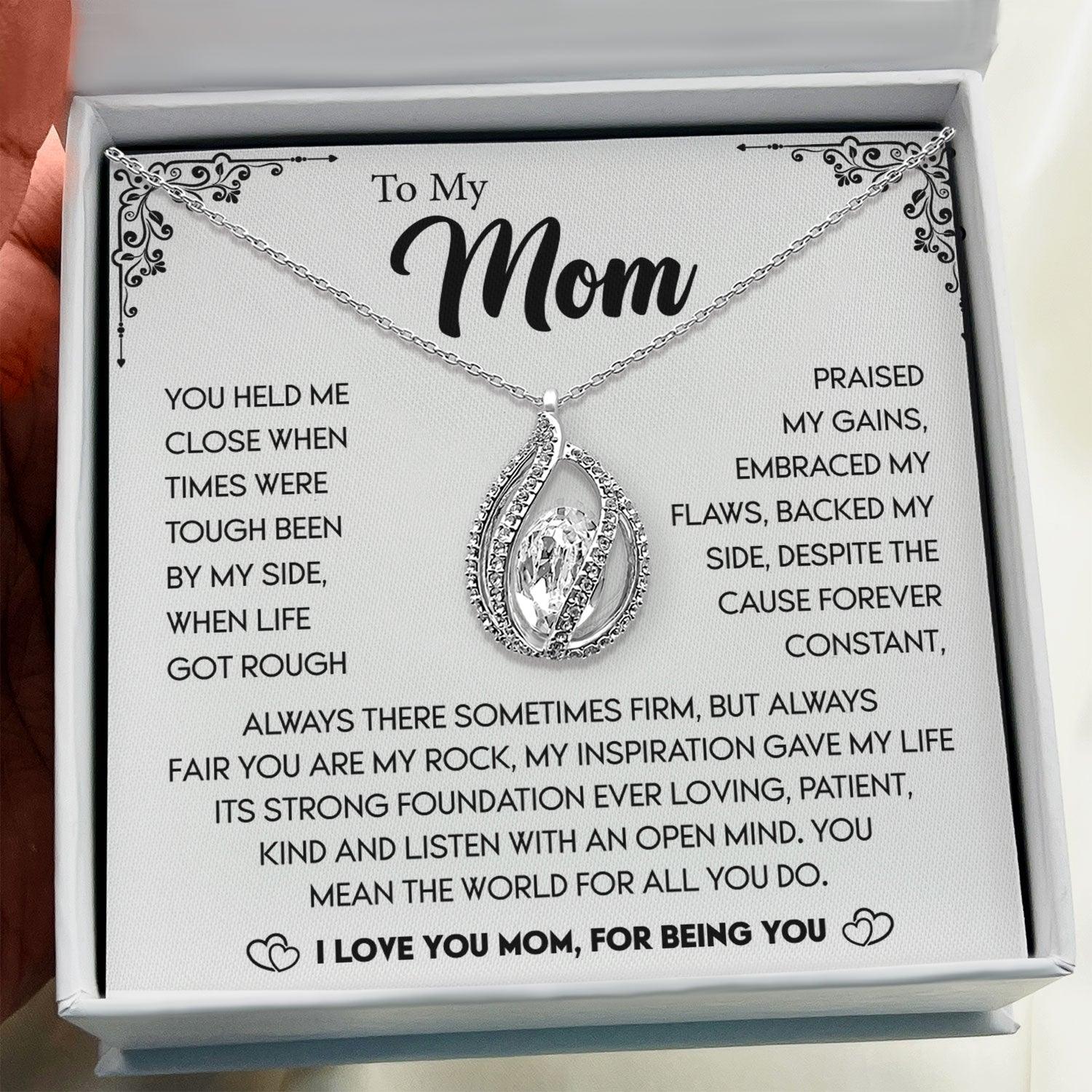 To My Mom - Always There Sometimes Firm, But Always Fair You Are My Rock - Orbital Birdcage Necklace Elsy Style Necklaces