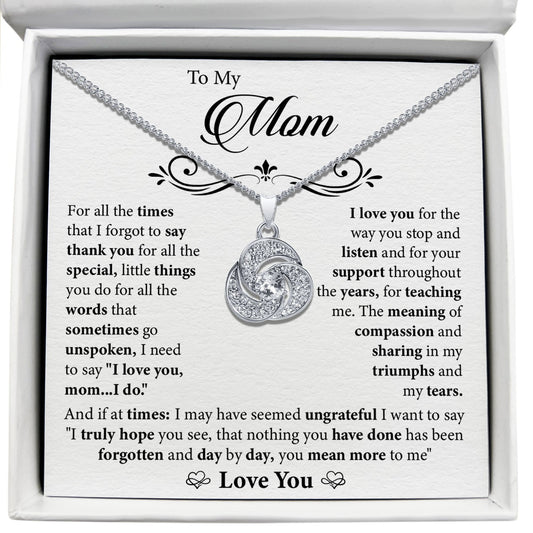 To My Mom - I Need To Say I Love You Mom - Tryndi Love Knot Necklace Elsy Style Necklaces