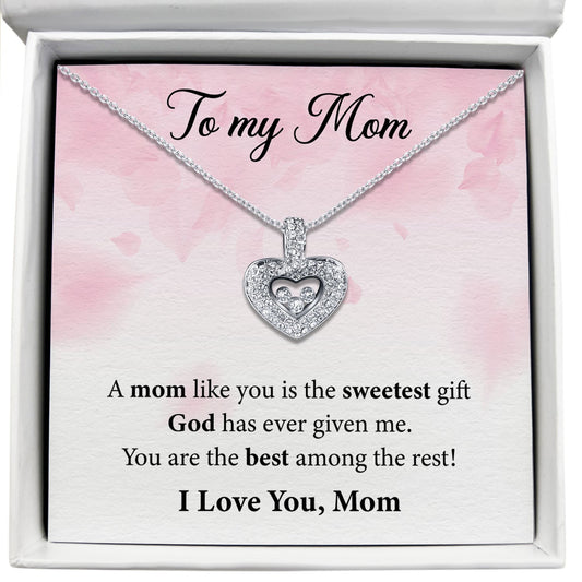 To My Mom - You Are The Best Among The Rest - Tryndi Floating Heart Necklace Elsy Style Necklaces