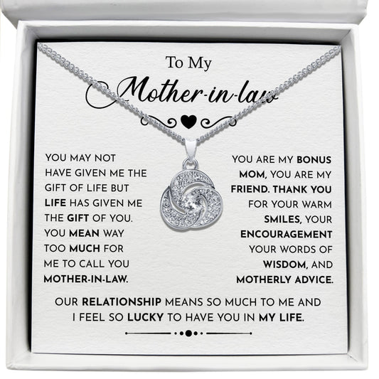 To My Mother in Law - I Feel So Lucky To Have You In My Life - Tryndi Love Knot Necklace Elsy Style Necklaces