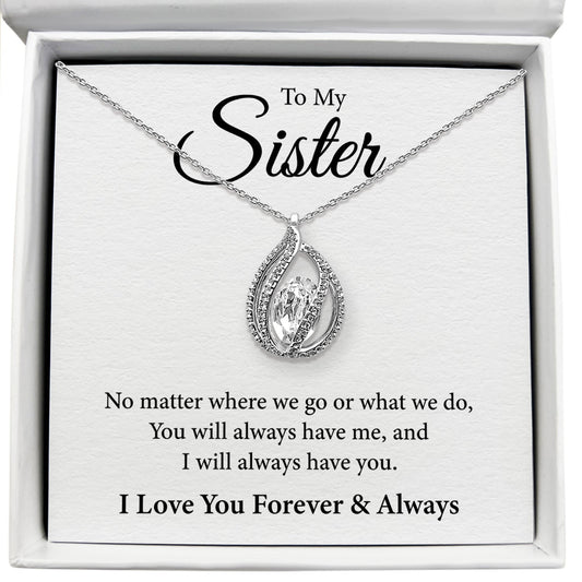 To My Sister - I Will Always Have You - Orbital Birdcage Necklace Elsy Style Necklaces