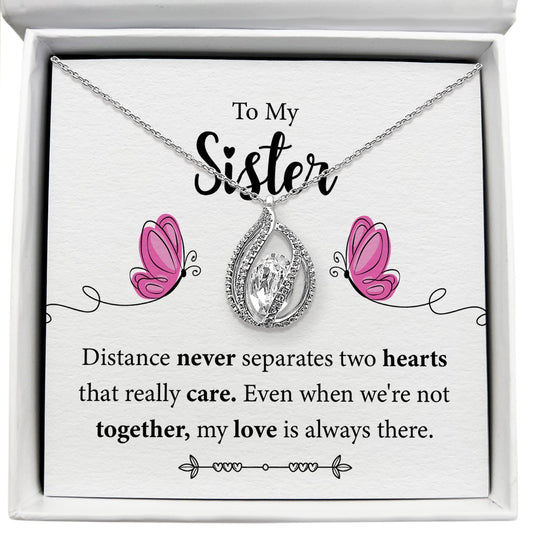 To My Sister - My Love Is Always There - Orbital Birdcage Necklace Elsy Style Necklaces