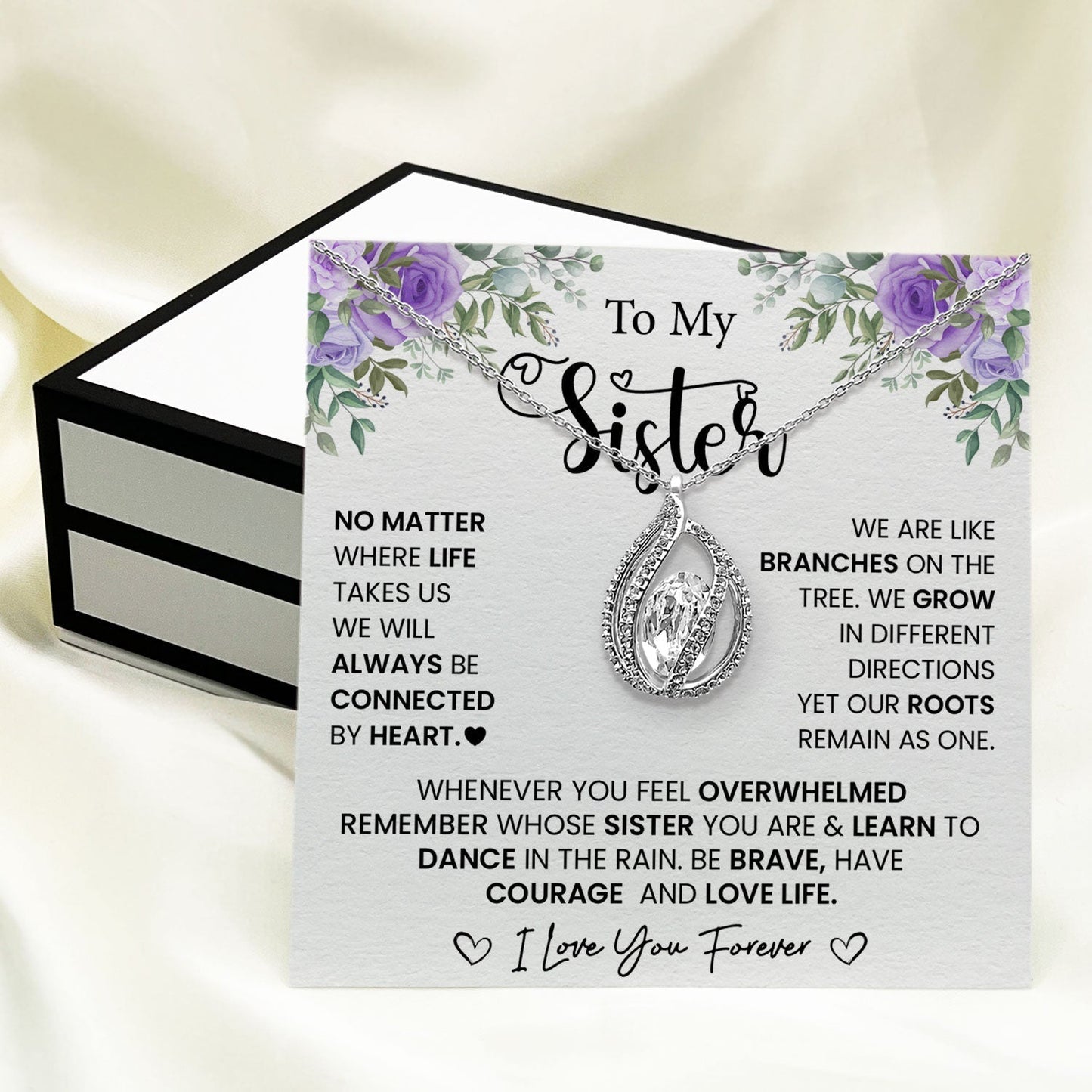 To My Sister - Our Roots Remain As One - Orbital Birdcage Necklace Elsy Style Necklaces