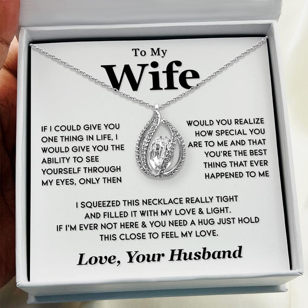 To My Wife - Just Hold This Necklace Close to Feel My Love - Orbital Birdcage Necklace Elsy Style Necklaces