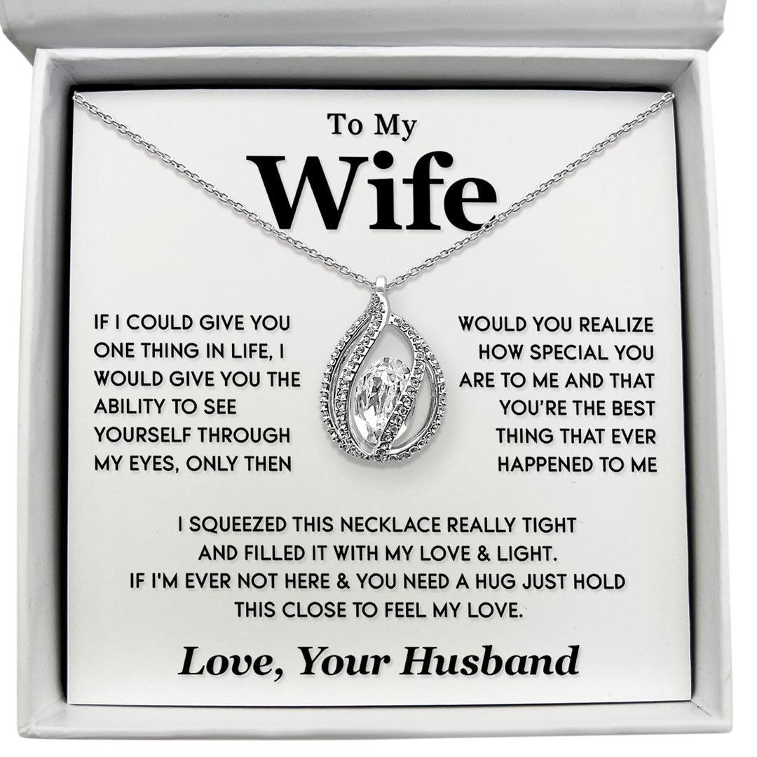 To My Wife - Just Hold This Necklace Close to Feel My Love - Orbital Birdcage Necklace Elsy Style Necklaces