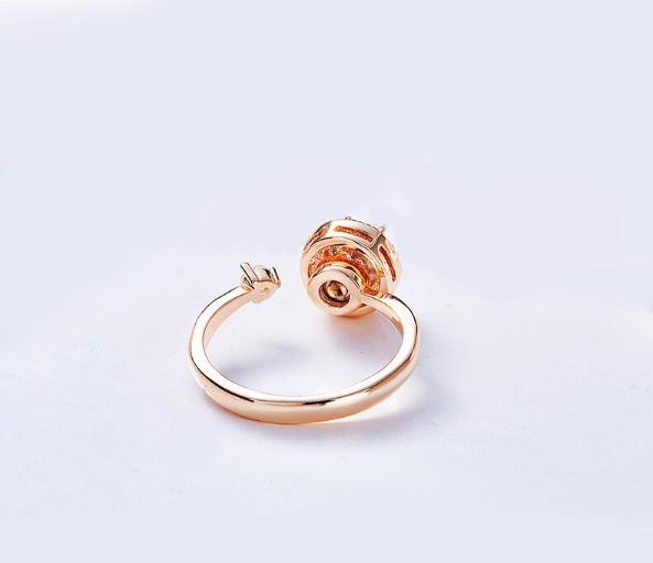 Twisted Pink Austrian Elements Circular Halo Adjustable Ring ITALY Design Elsy Style Rings