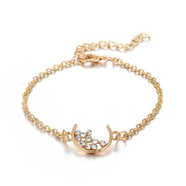 White Crystal Celestial 4 PC Bangle Set in 14K Gold Elsy Style Bracelet