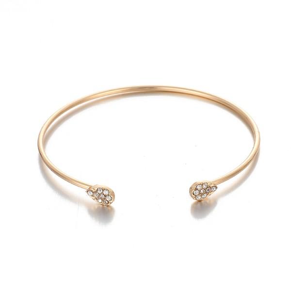 White Crystal Celestial 4 PC Bangle Set in 14K Gold Elsy Style Bracelet