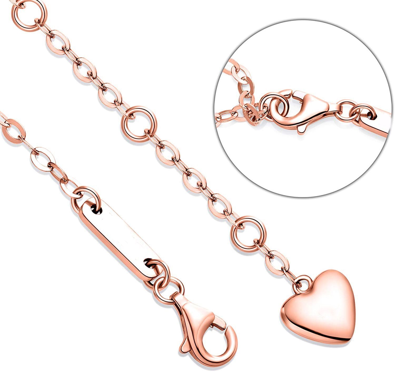 White  Elements Infinite Pendant Chain Bracelet in 14K Rose Gold Plating Elsy Style Bracelet