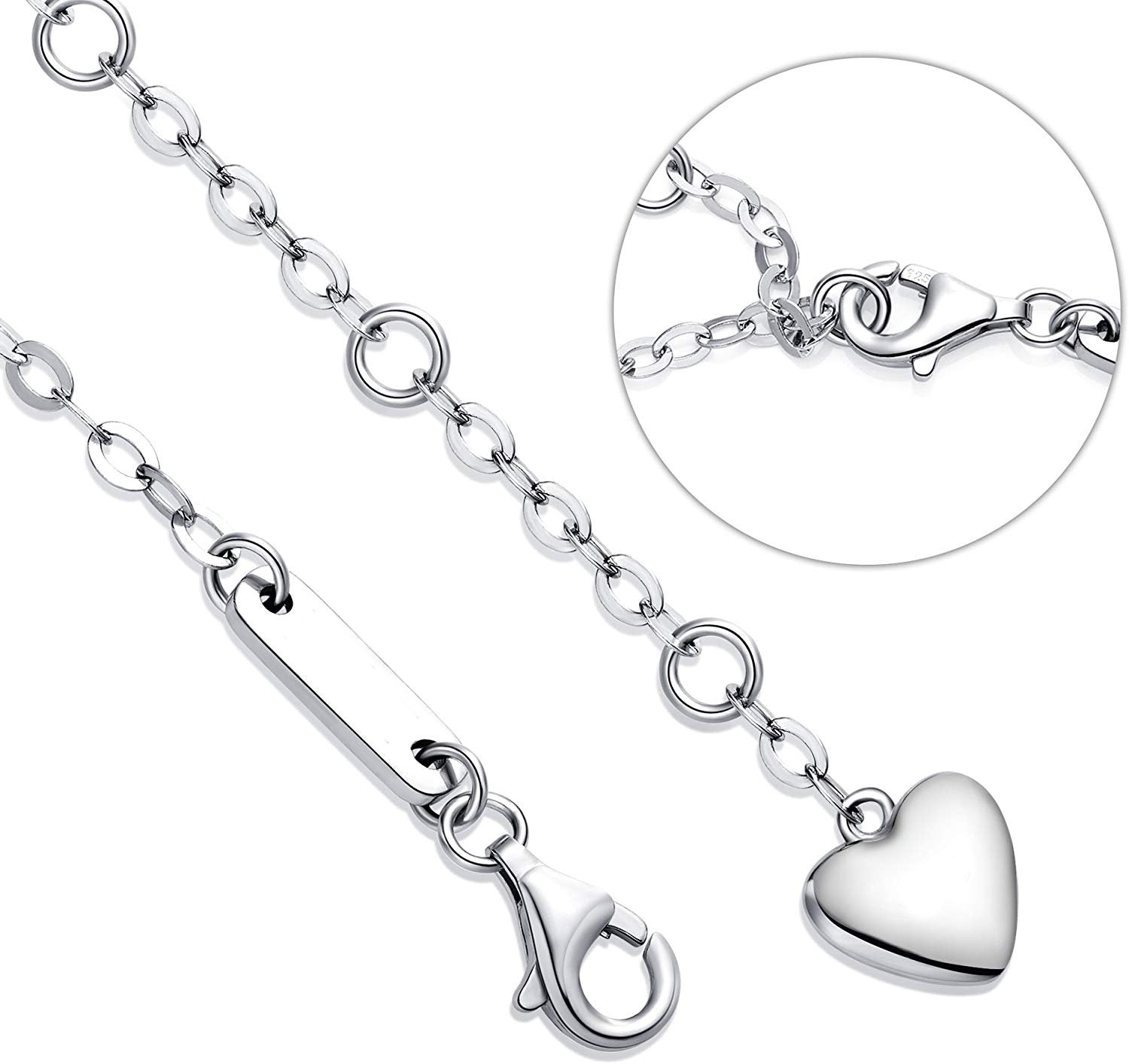 White  Elements Infinite Pendant Chain Bracelet in 14K White Gold Plating Elsy Style Bracelet