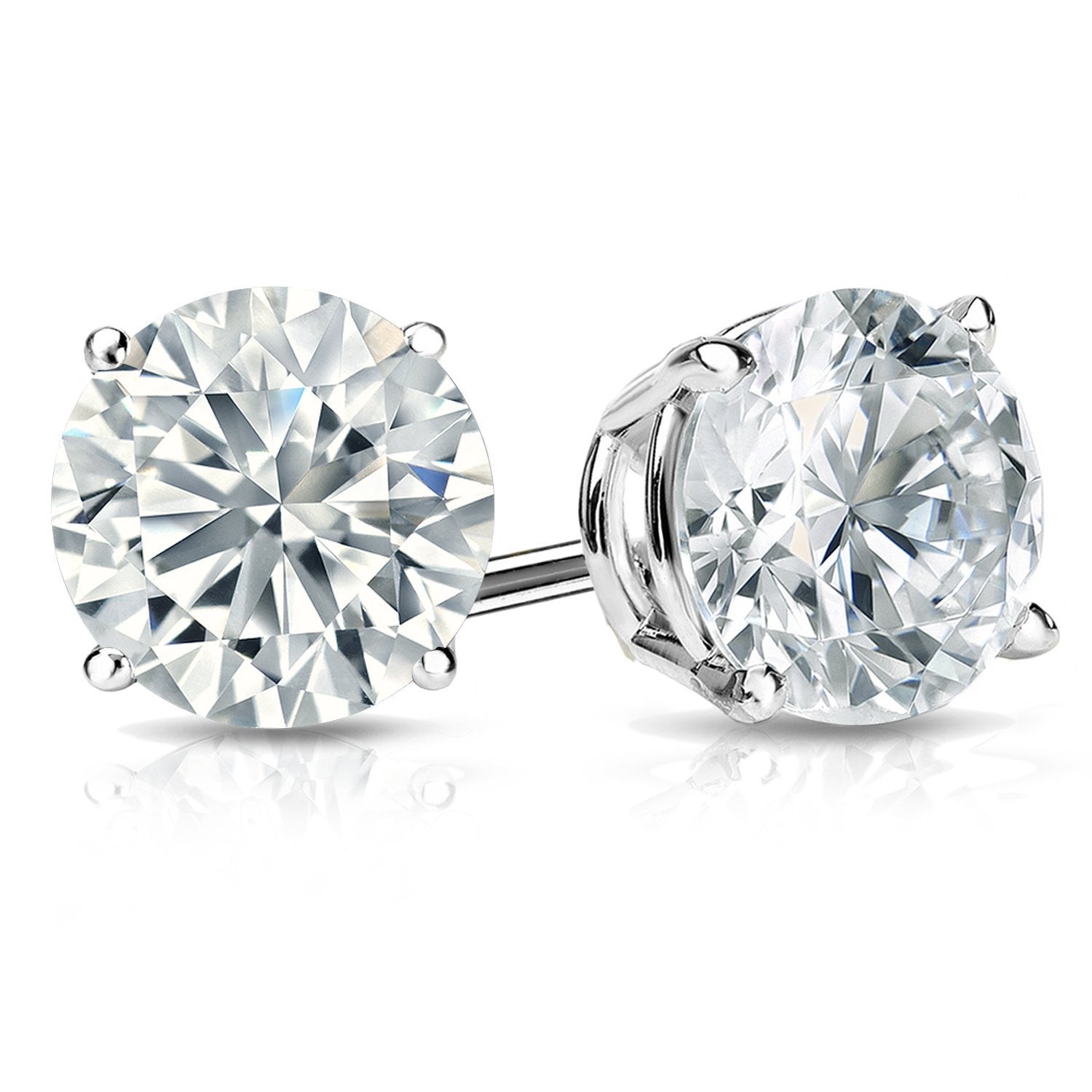 White Gold  Crystal Stud Earring in Gift Box Elsy Style Earring