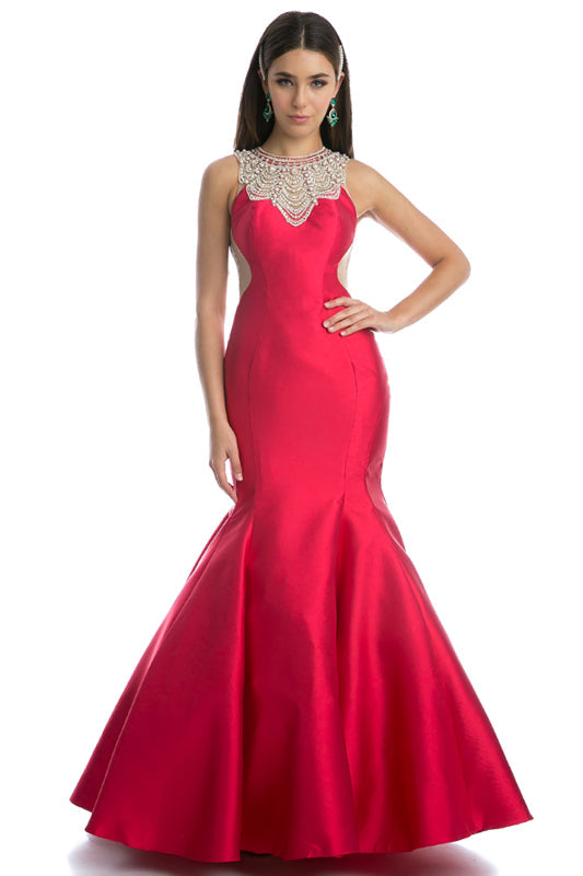 Jewel Neck High Neck Mermaid Long Prom Dress JT629-0