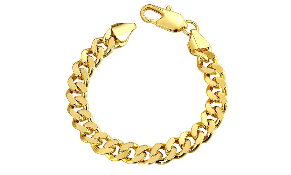 Class Curb Bracelet in 7.5" in 14K Gold Plated-0