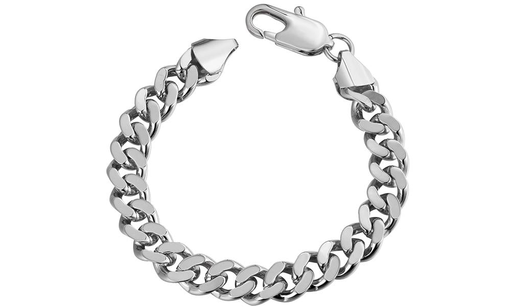 Class Curb Bracelet in 7.5" in 14K White Gold Plated-0