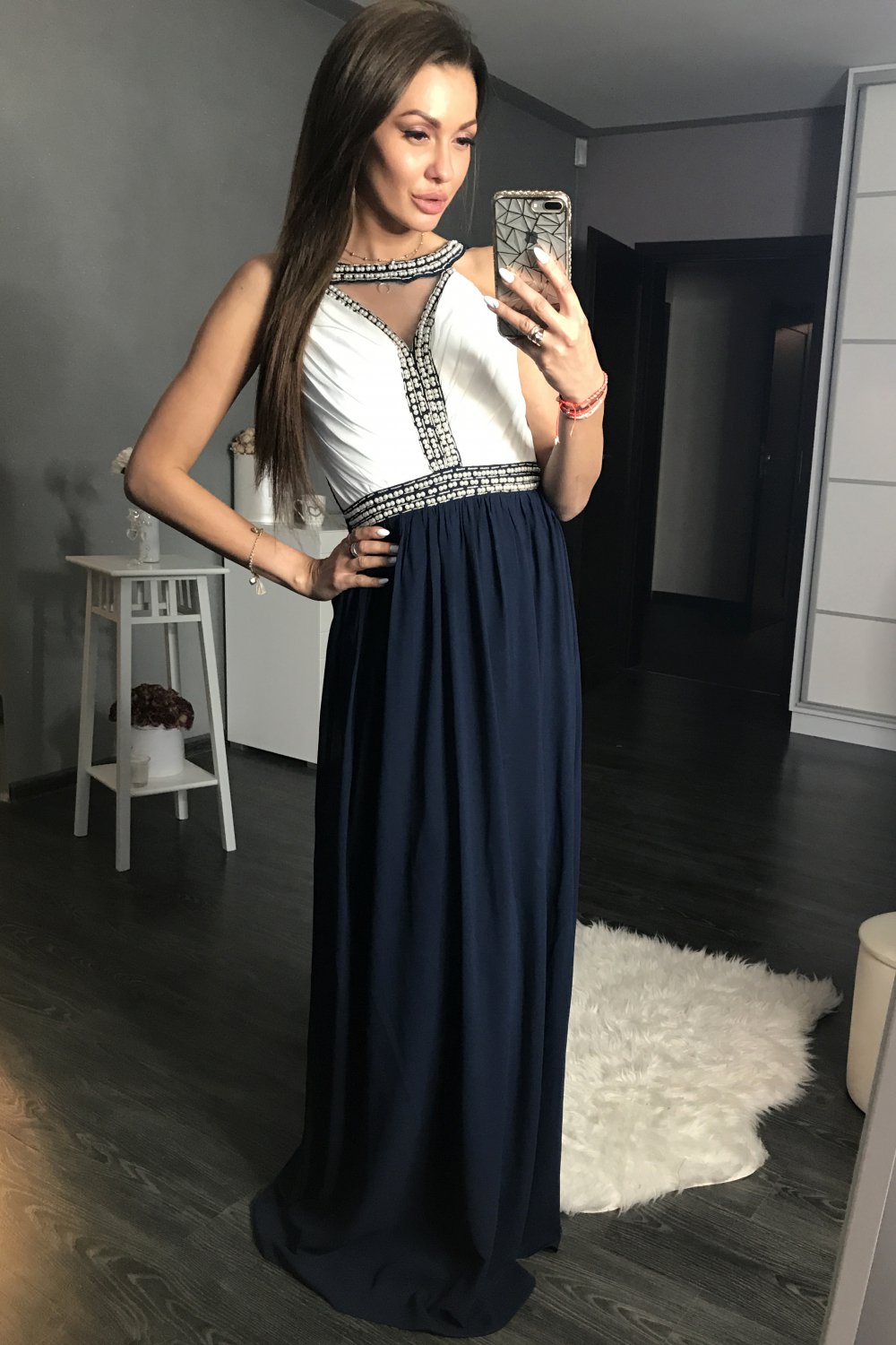 Women's Long dress model 105281 - Party Formal Dress - Ladies' Sexy & Elegant Attire - Navy Color