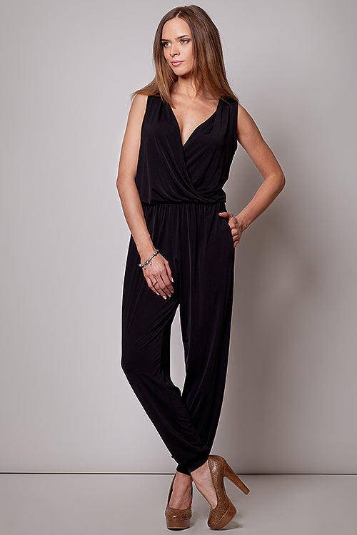 Women's Suit model 28011 - Ladies Casual Everyday Clothing - Jumpsuit & Romper - Black Color