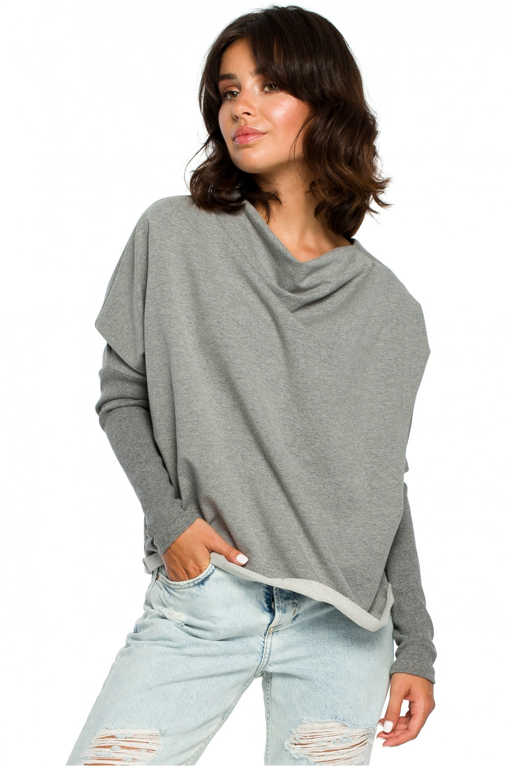 Women's Sweatshirt model 124063 - Ladies' Casual and Sporty Wear - Grey Color