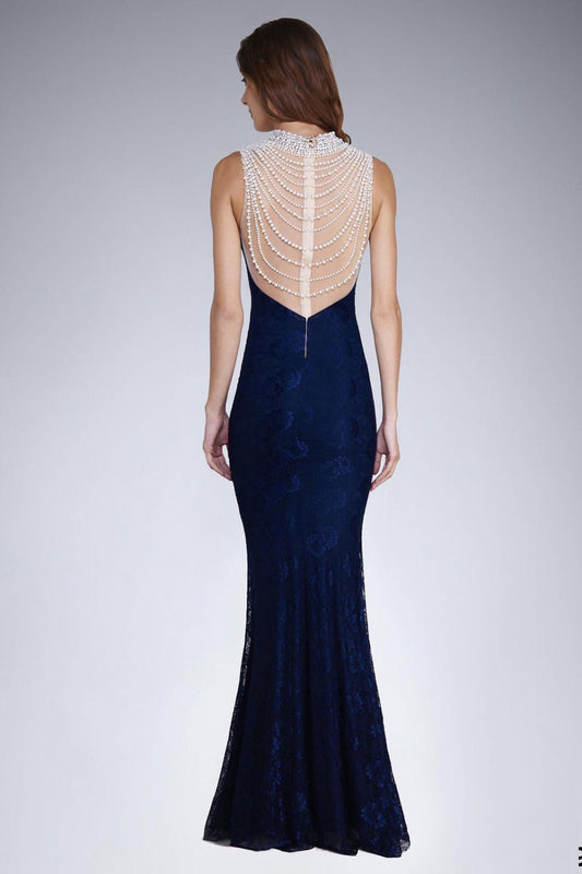 Women's Long dress model 124631 - Party Formal Dress - Ladies' Sexy & Elegant Attire - Navy Color